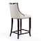 Manhattan Comfort Emperor Bar Stool in Pearl White and Walnut, PK2 2-BS008-PW - alternate 2